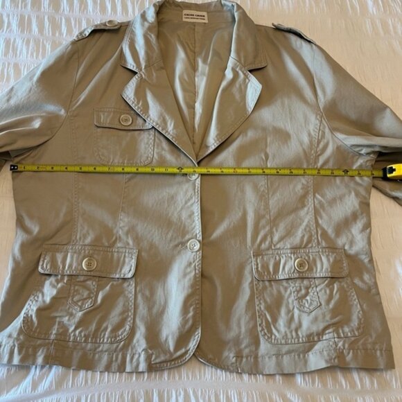 CACHE CREEK Safari Style Jacket Neutral Fully Lined 100% Cotton Military Utility - Picture 13 of 15